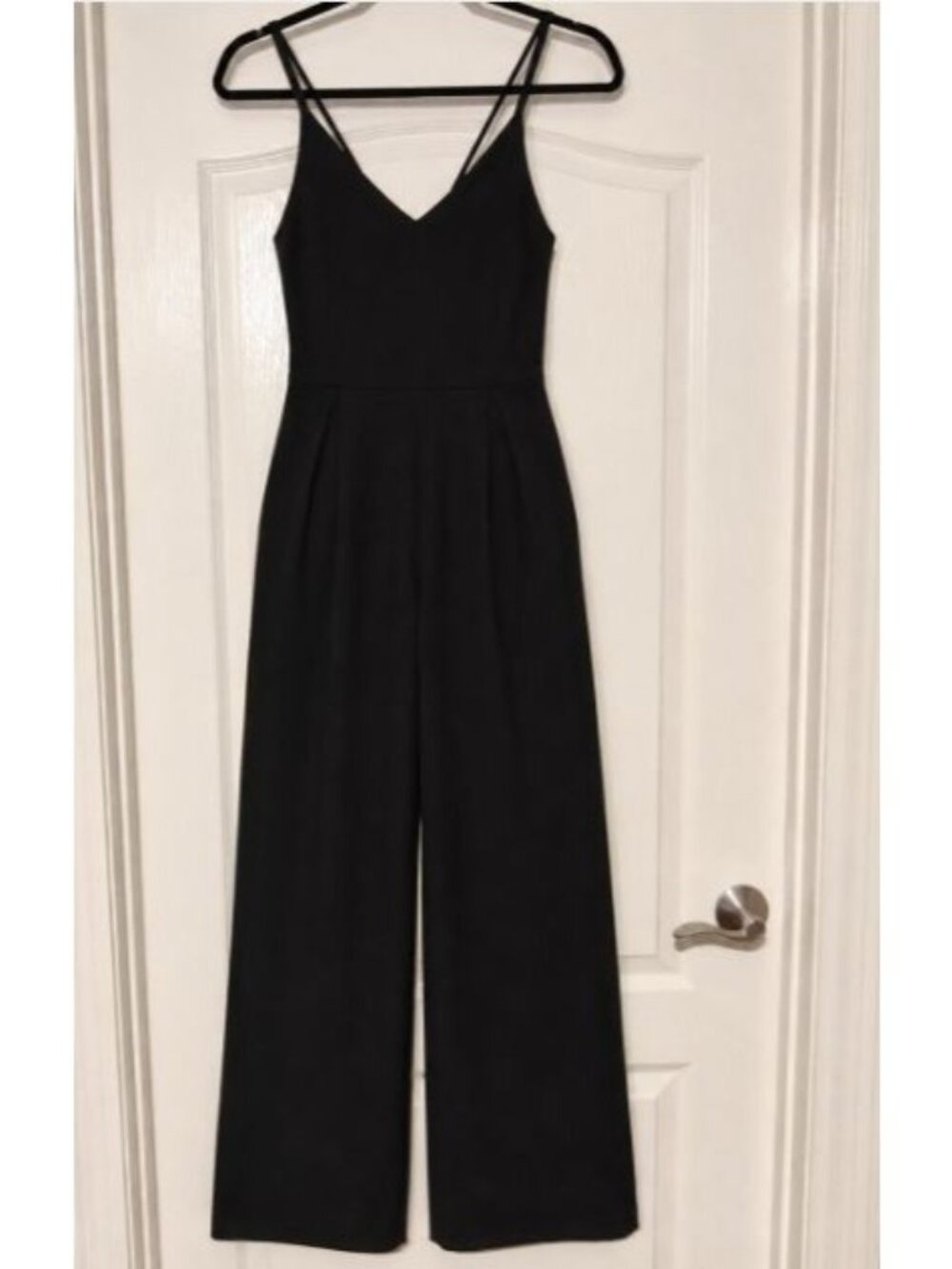 Halara Black Wide Leg Jumpsuit Pleated Palazzo Stretch Travel Casual Shapewear - Picture 2 of 10